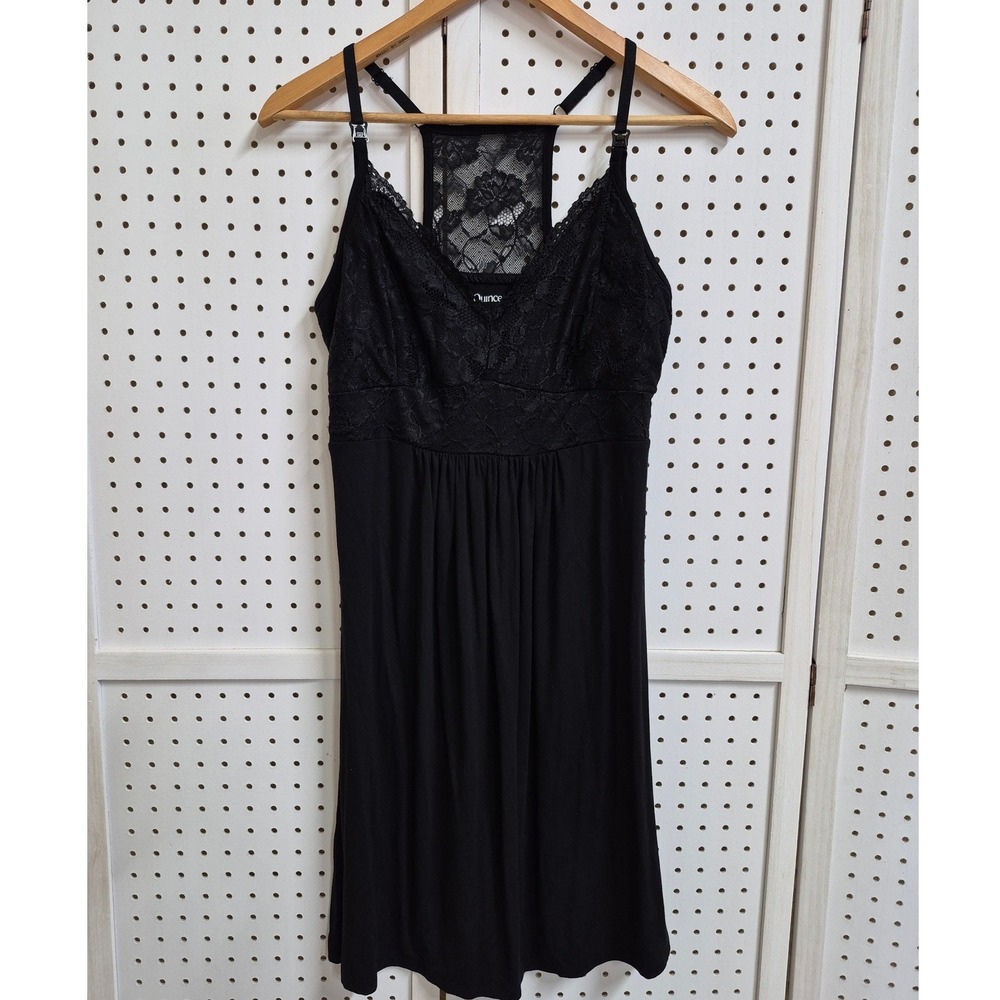 Quince Bamboo Jersey Lace Detail Maternity & Nursing Nightgown Size Small